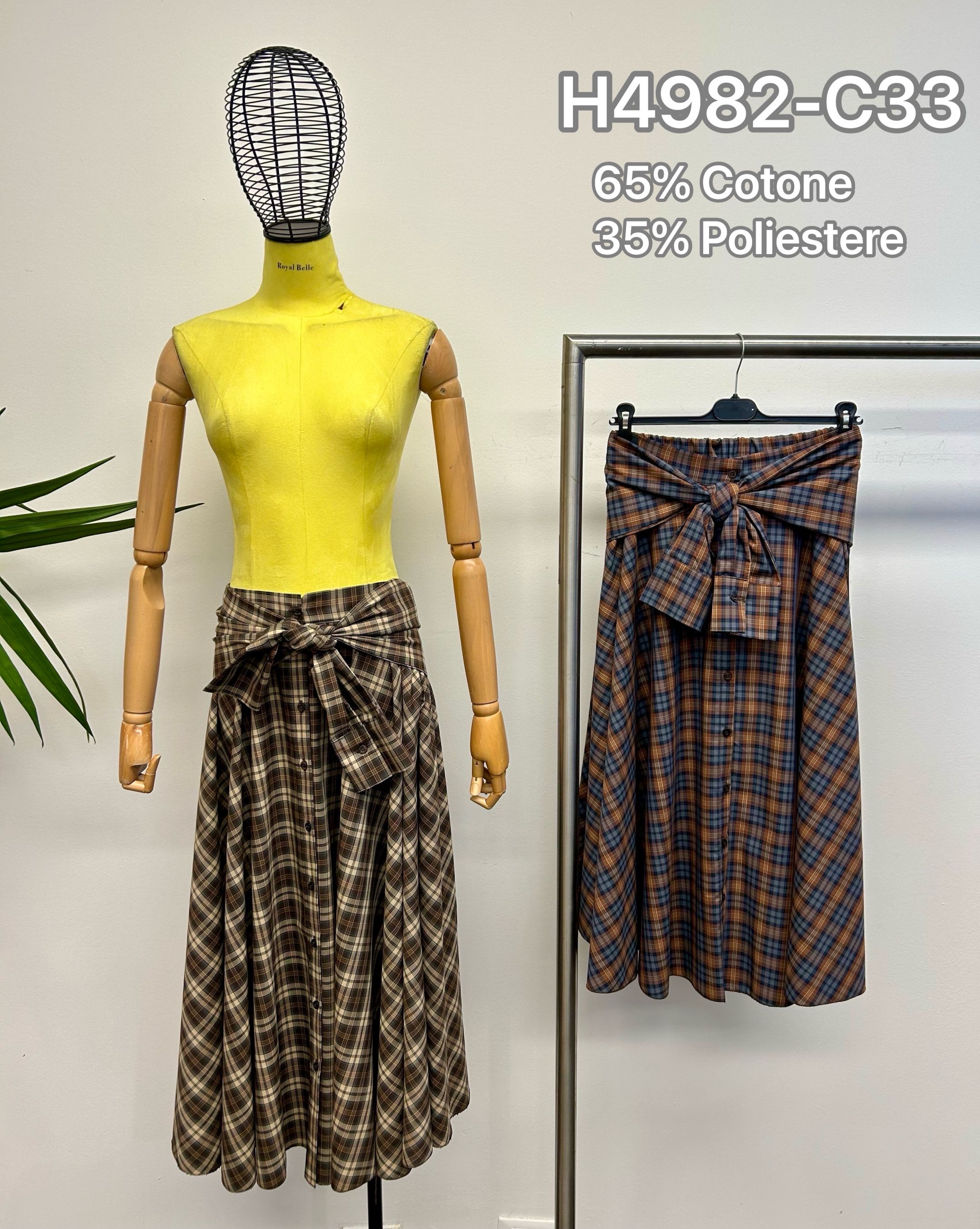 Midi A‑Line Skirt with Belt