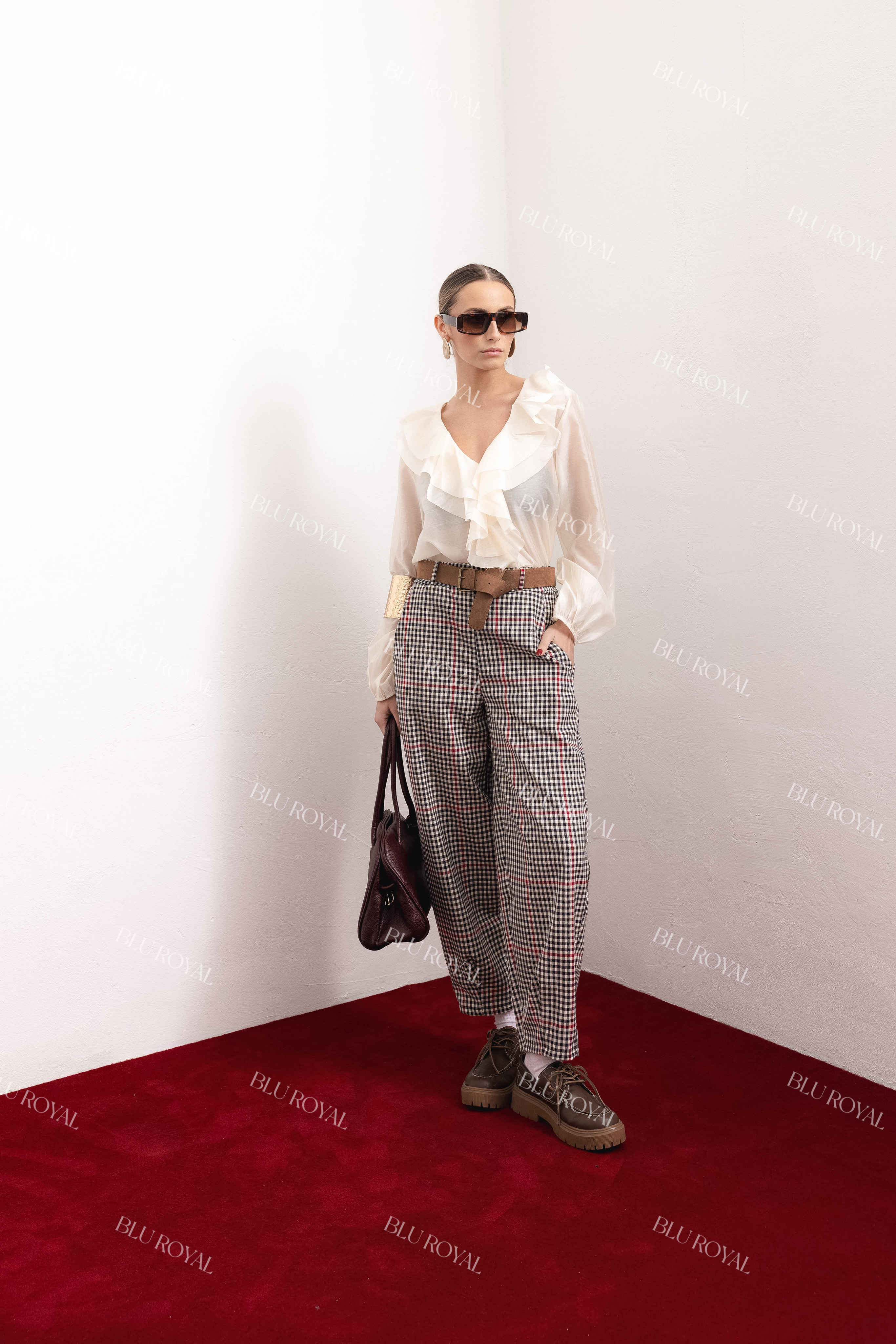 High‑Waisted Wide‑Leg Trousers