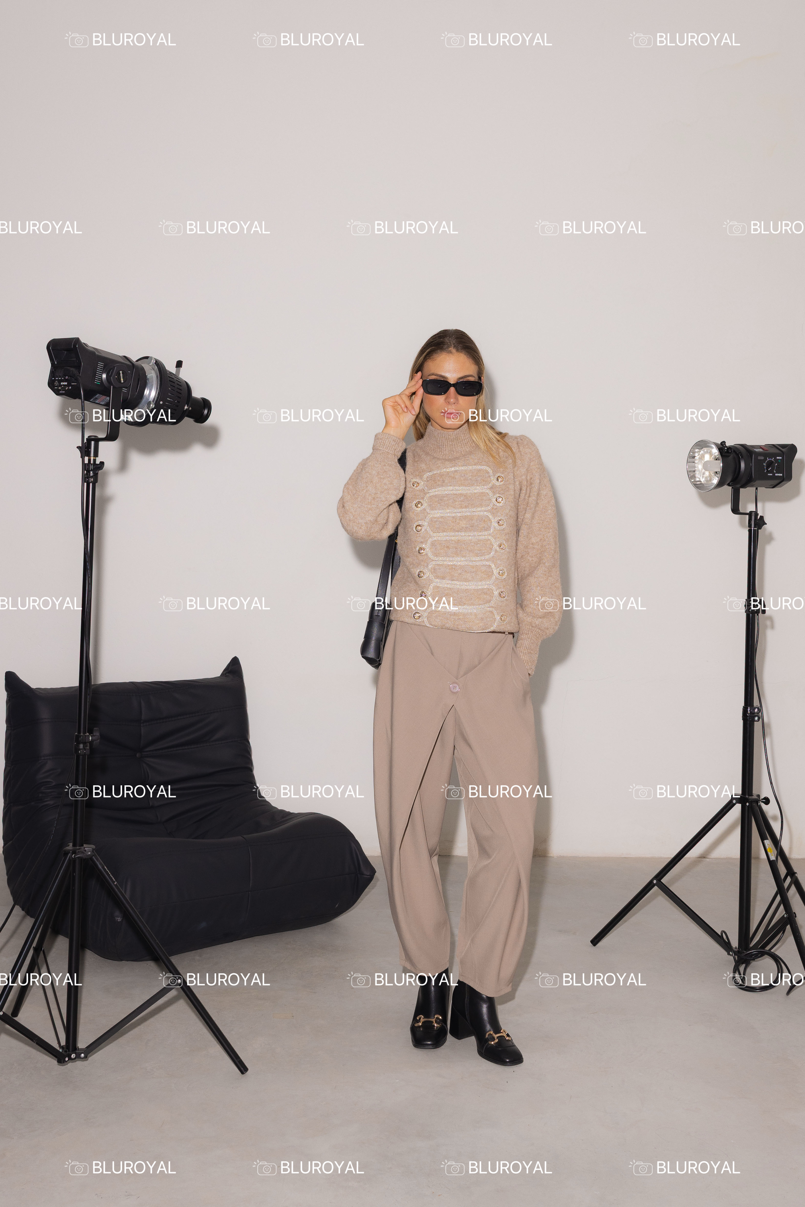 High-Rise Straight Trousers