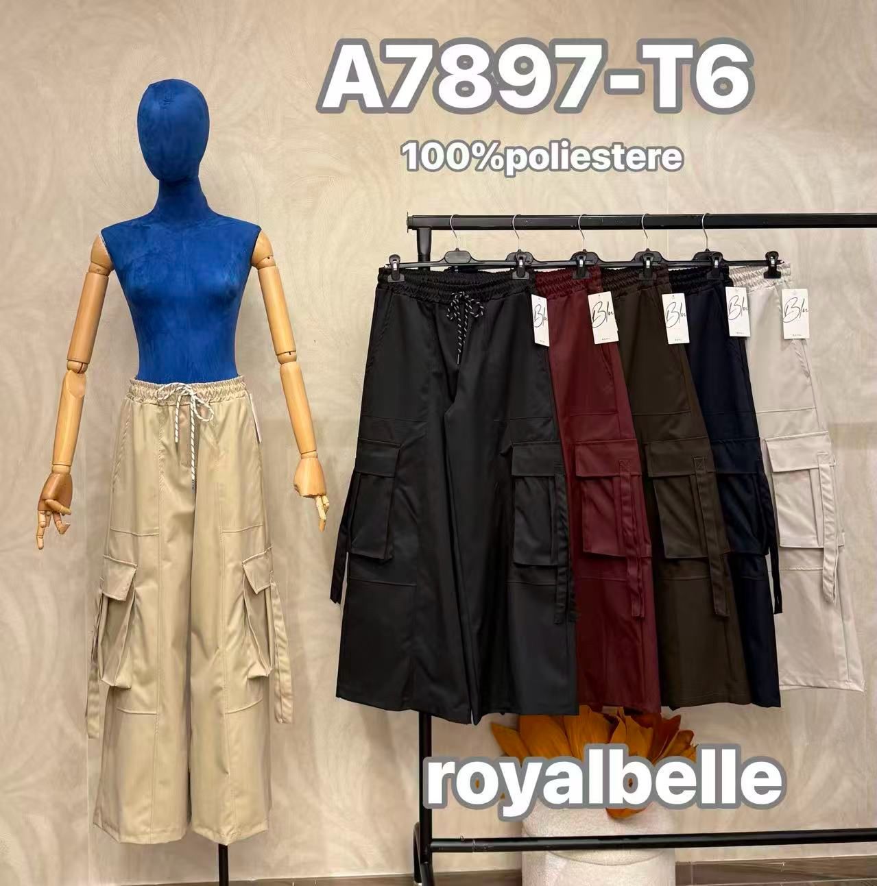 Relaxed Cargo Trousers with Drawstring