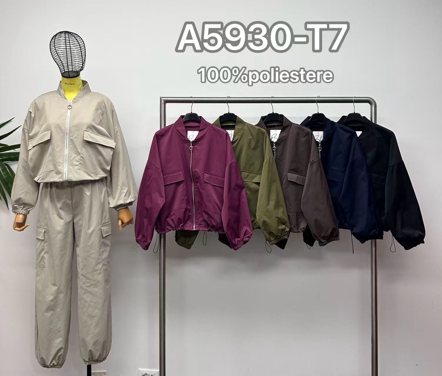 Oversize Jacket with Stand Collar
