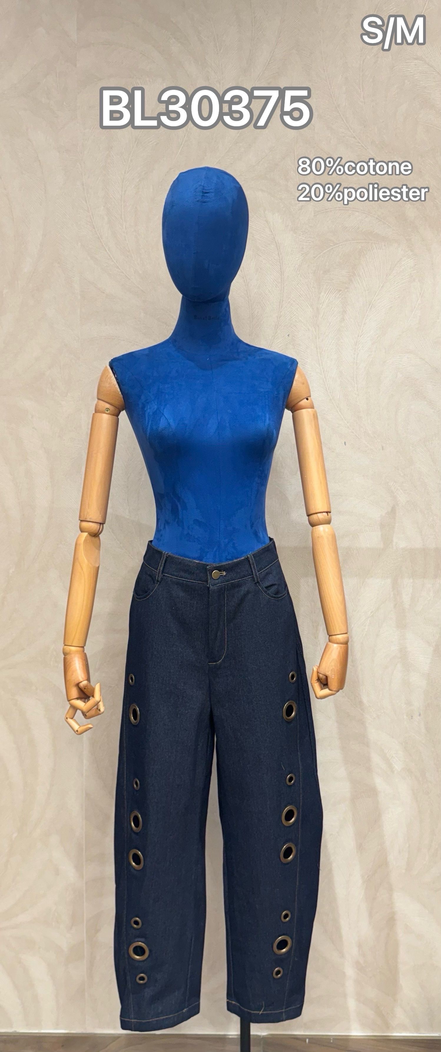 Wide‑Leg Studded Trousers