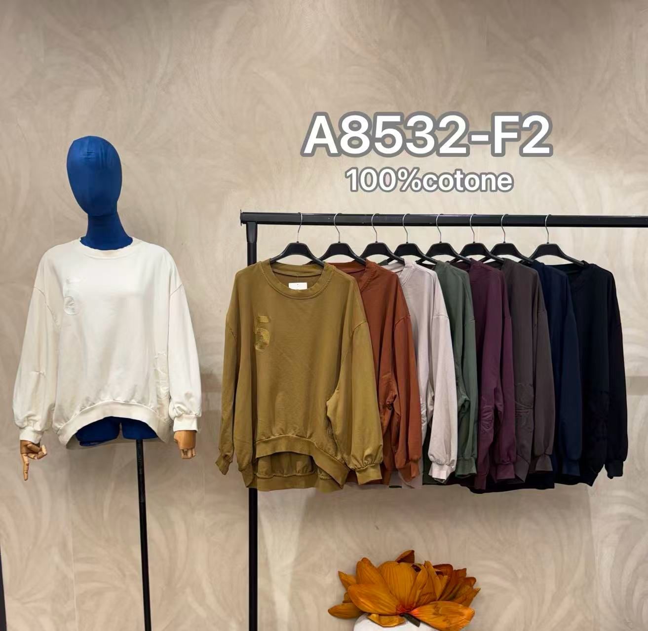 Oversized Sweatshirt with Balloon Sleeves