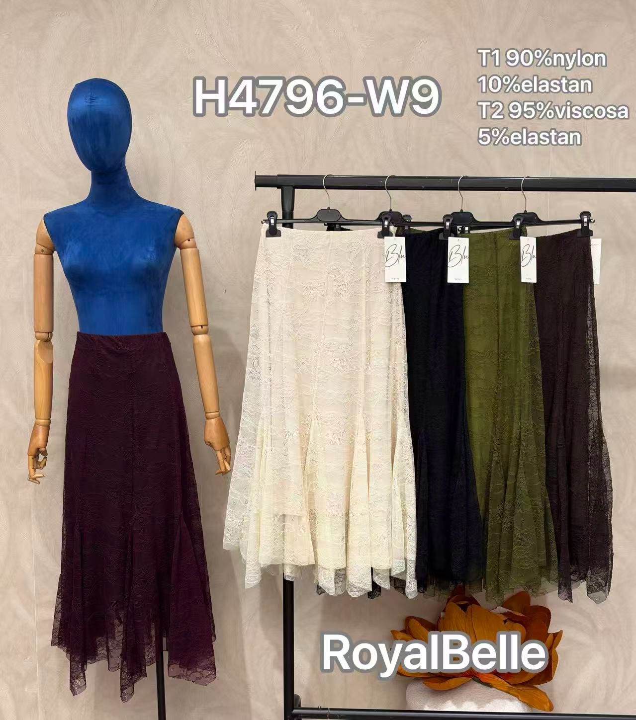 Pleated A‑Line Midi Skirt