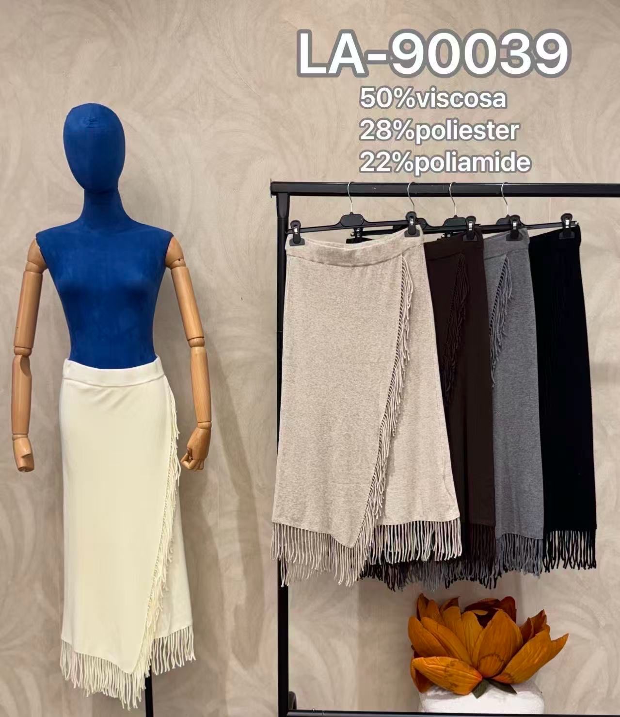 Asymmetric Maxi Skirt with Fringes