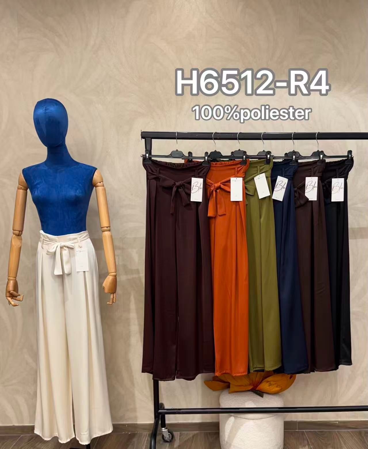 Wide Palazzo Trousers with Tie Waist