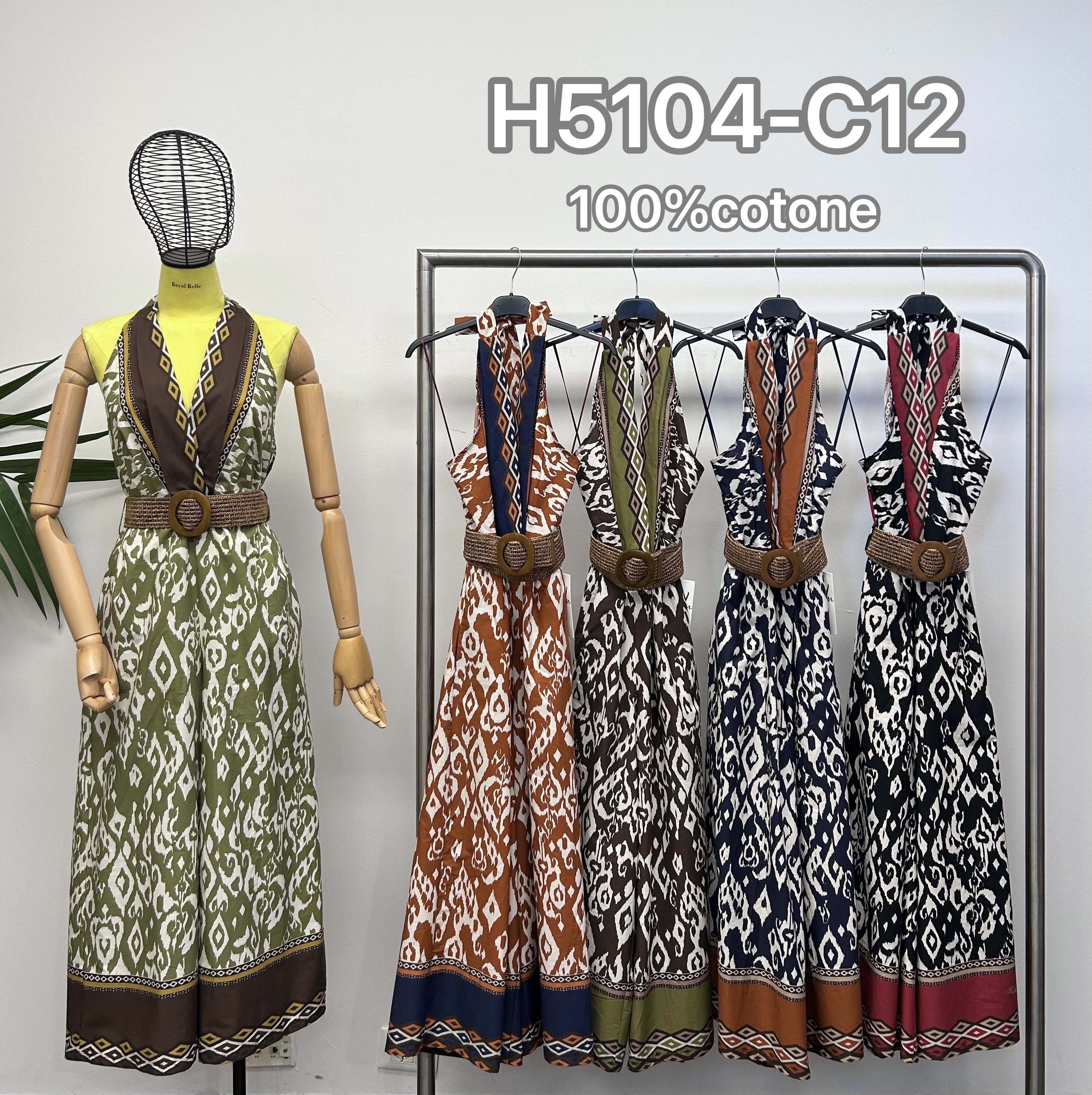 A-line Maxi Dress with V-Neck