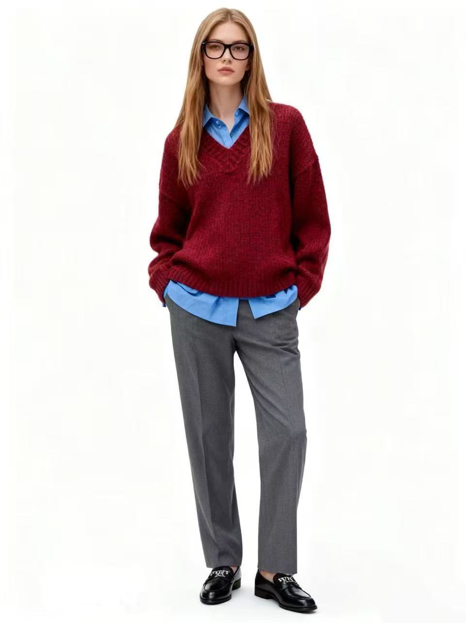Oversized V‑Neck Sweater