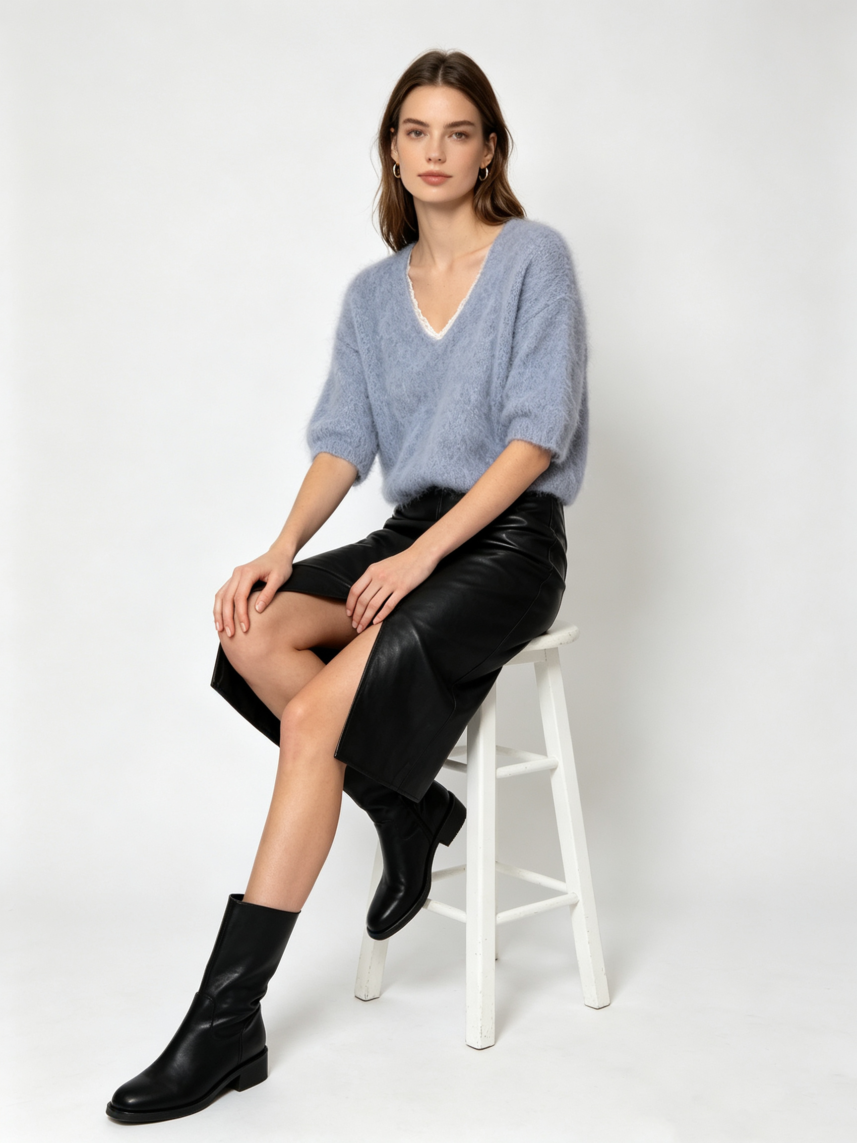 Relaxed V‑Neck Sweater