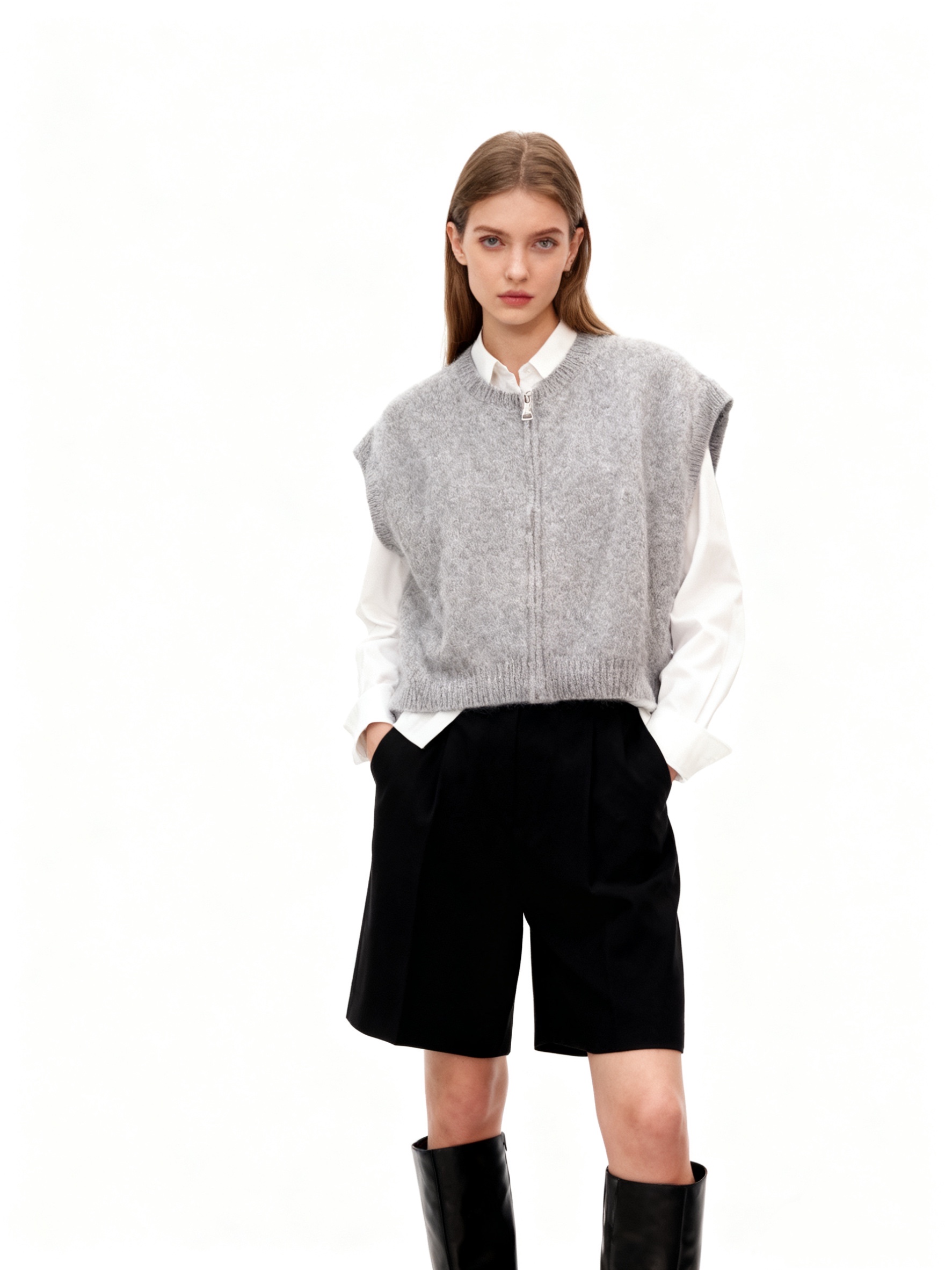 Knit Vest with V-Neck