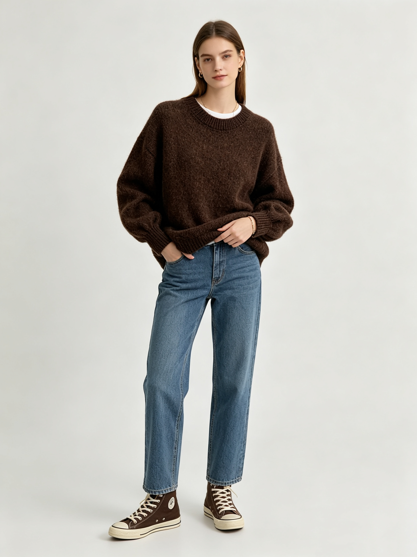 Oversized Puff-Sleeve Sweater