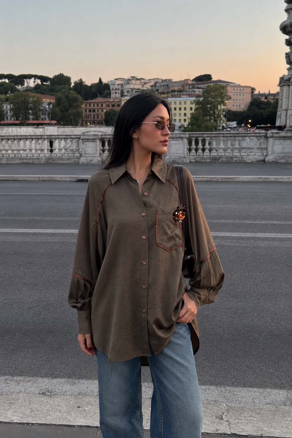 Oversize Shirt with Embroidery