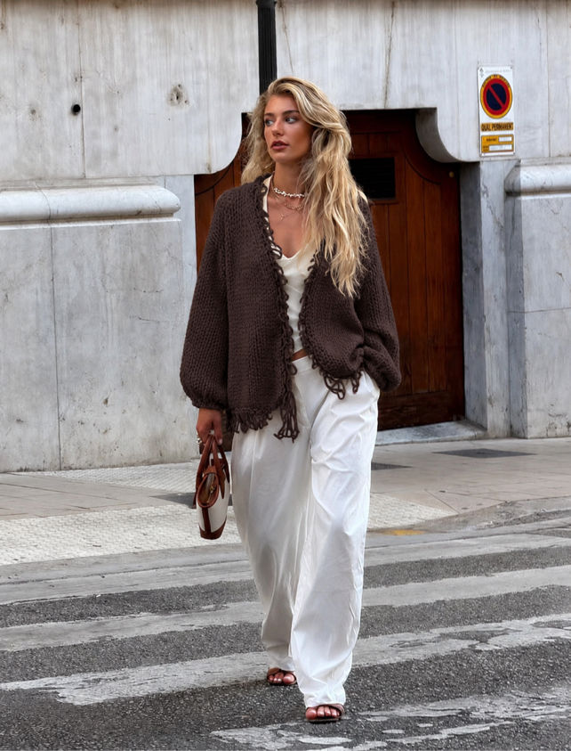 Oversized Fringe Cardigan