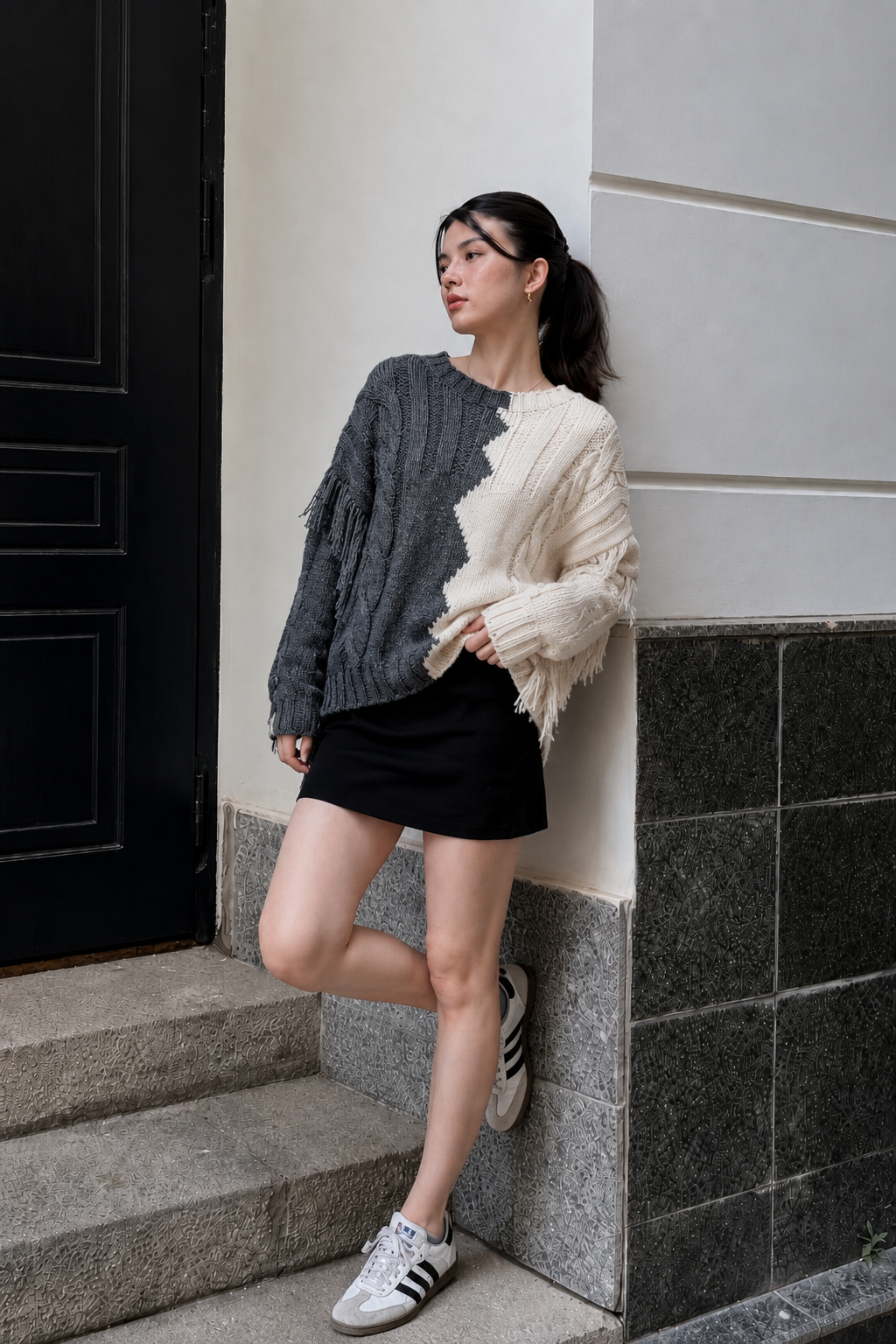 Oversized Fringe Sweater