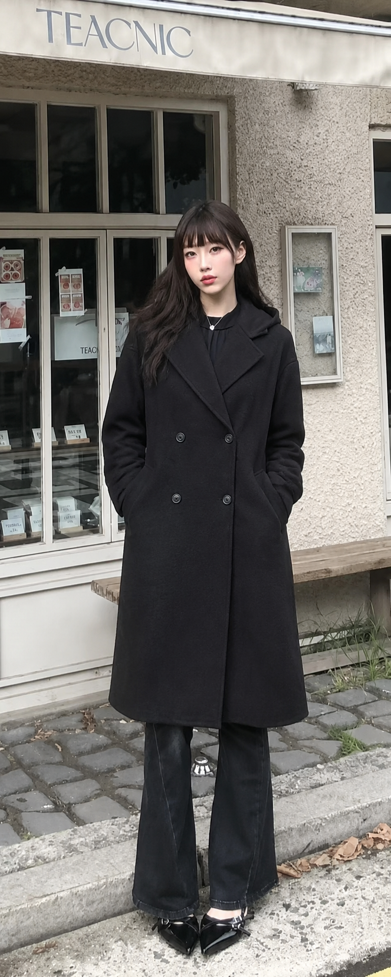 Midi Hooded Tailored Coat