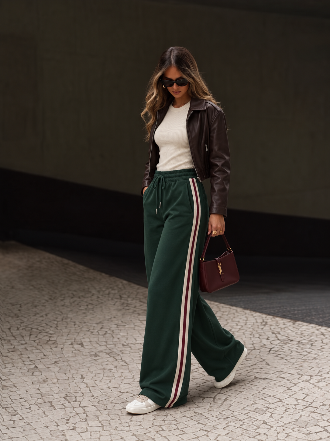 Wide-Leg Tie-Waist Trousers