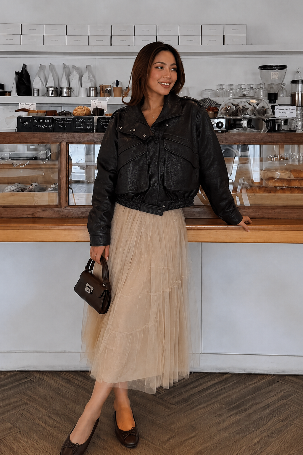 Oversized Jacket with Shirt Collar