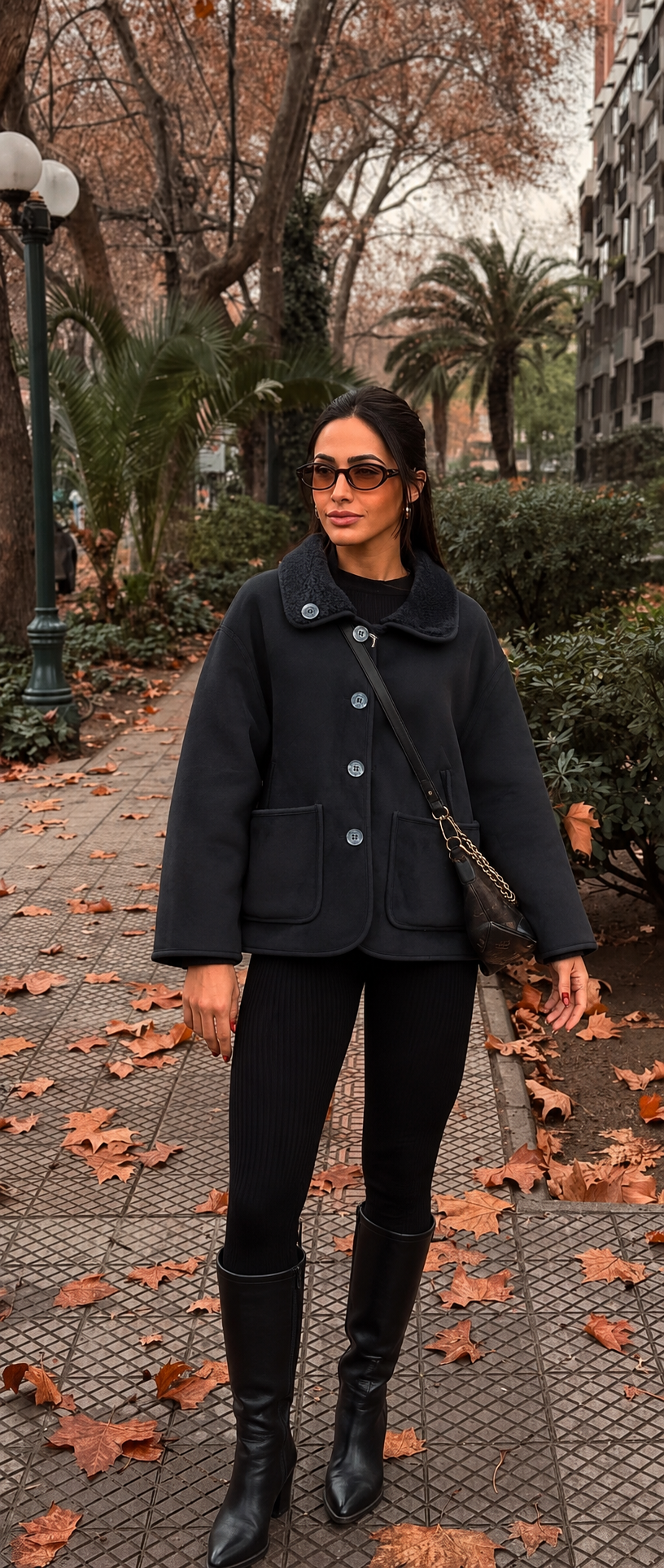 Oversize Jacket with Shirt Collar