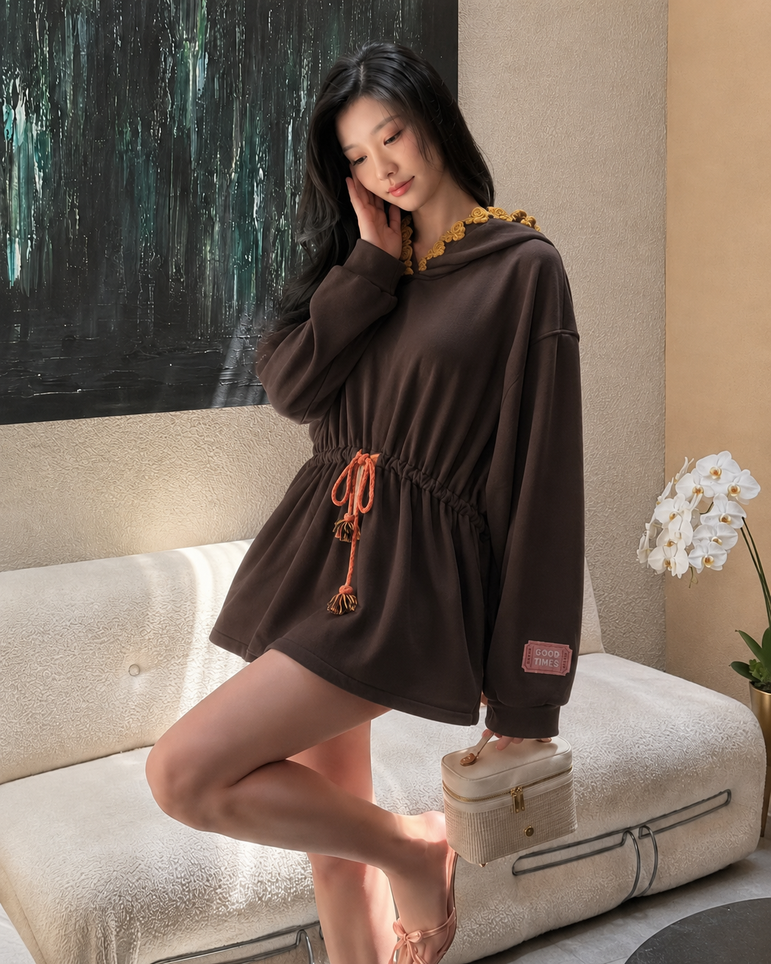 Hooded Tunic Sweatshirt