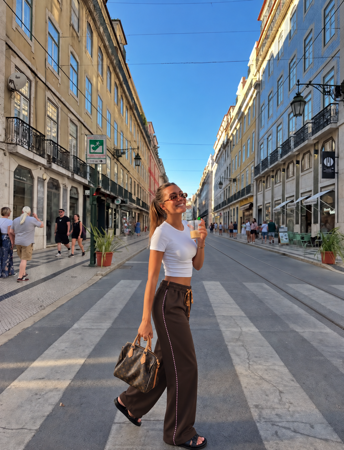 Wide-Leg Drawstring Trousers