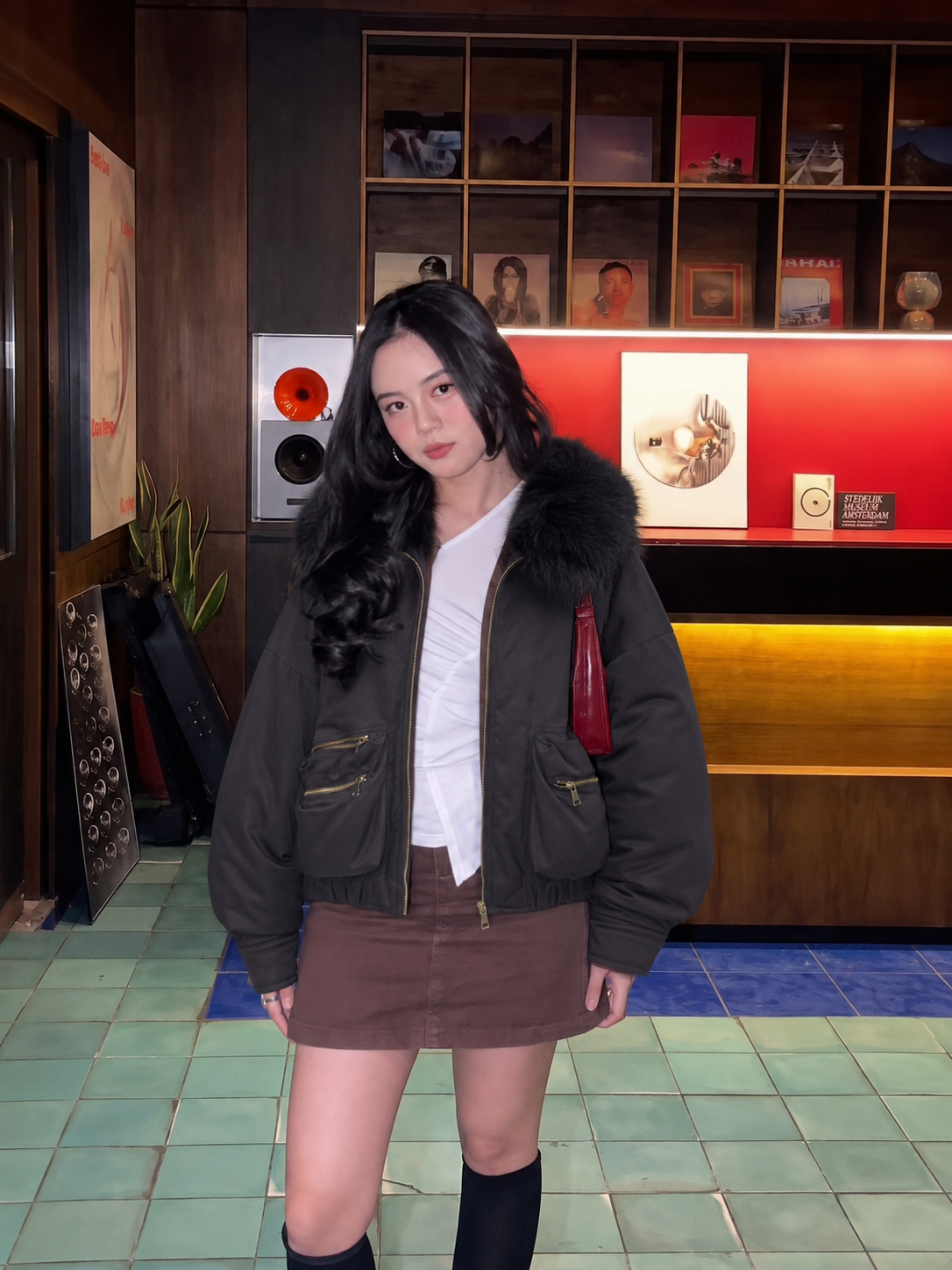 Oversize Jacket with Faux-Fur Collar