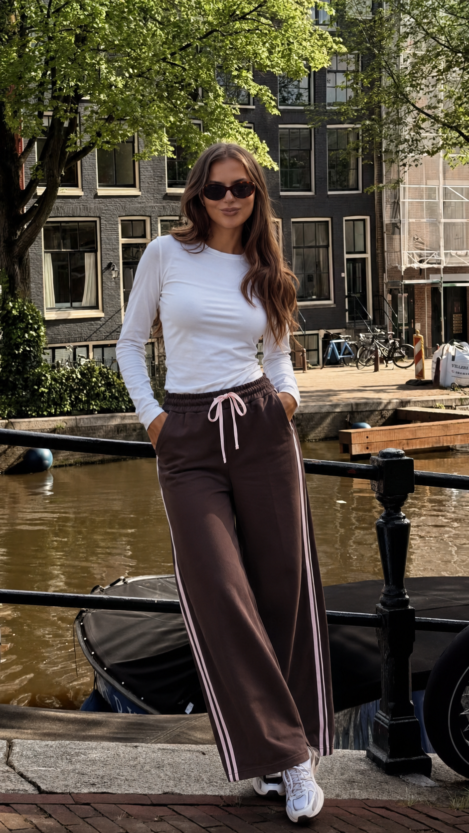 Wide-Leg Drawstring Trousers