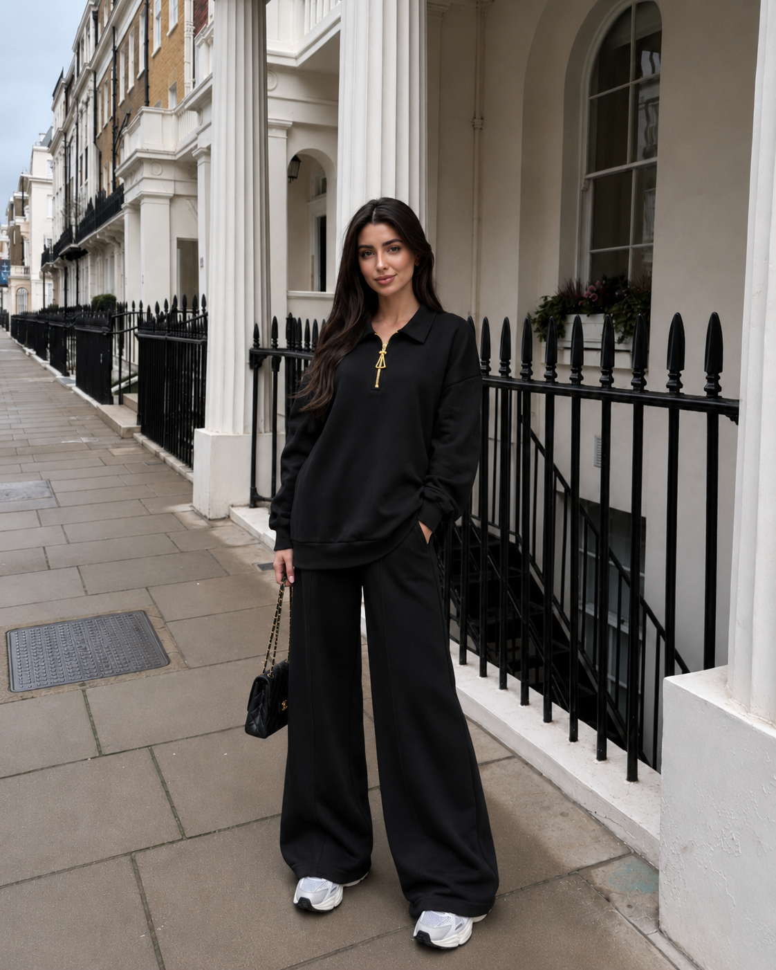 Oversized Funnel-Neck Sweatshirt