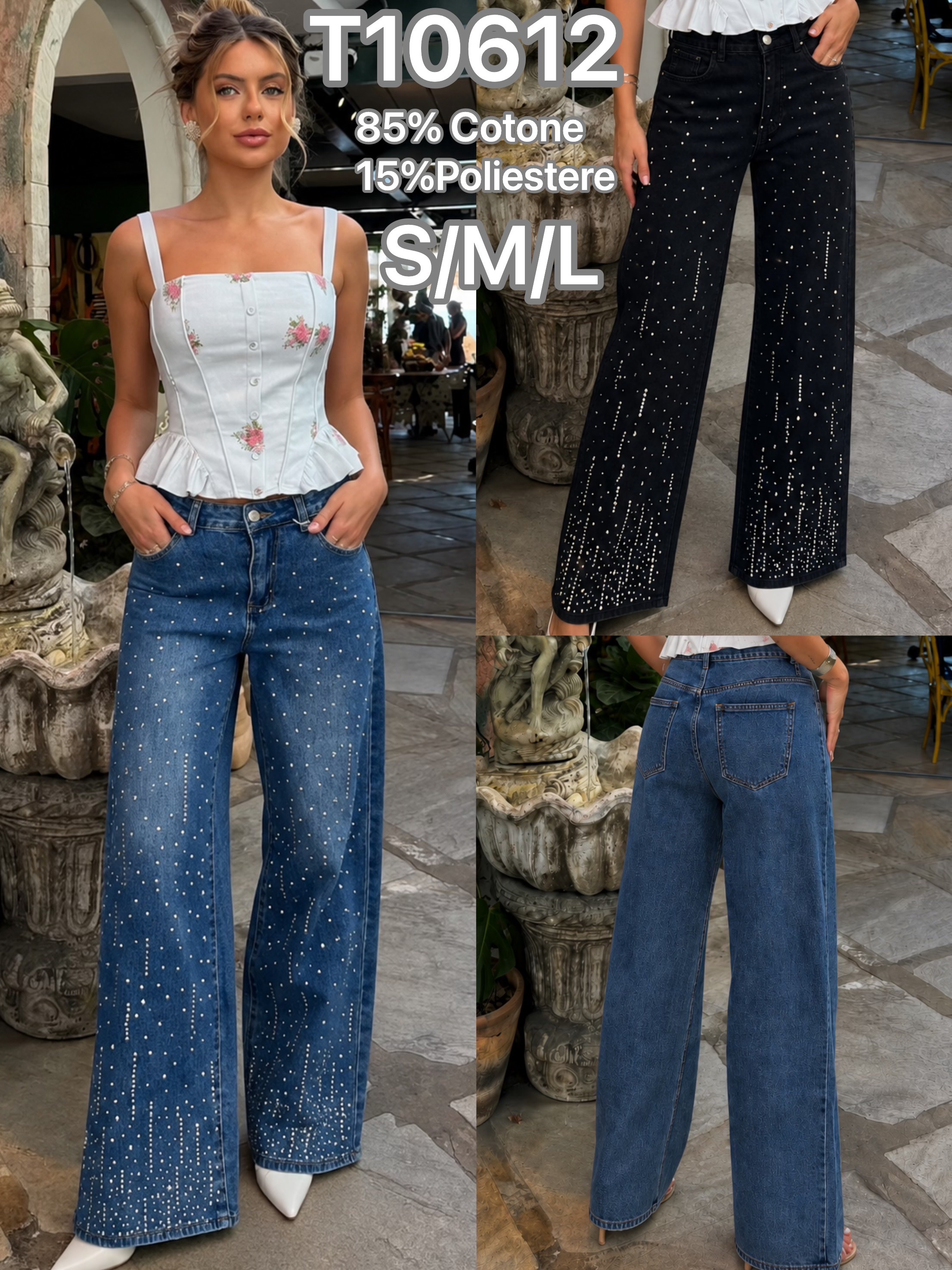 High-Waist Bell-Bottom Jeans
