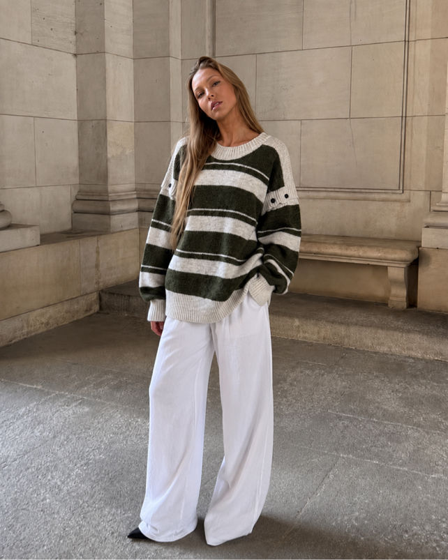 Oversized Button-Detail Sweater