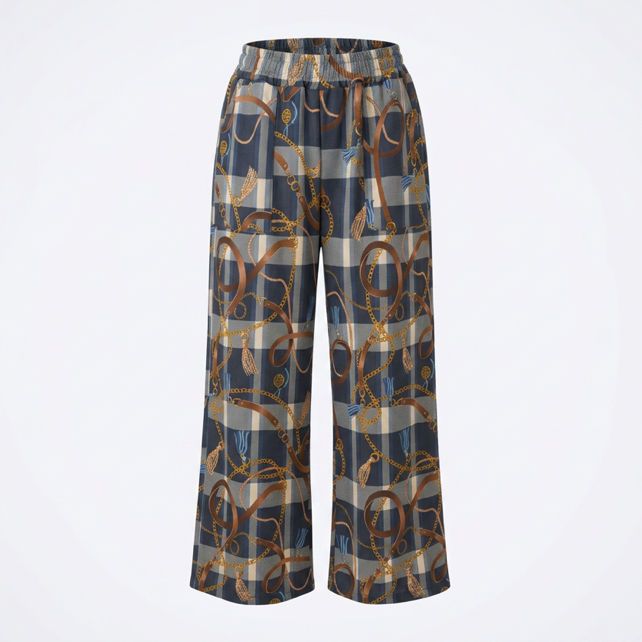 Palazzo trousers with geometric print