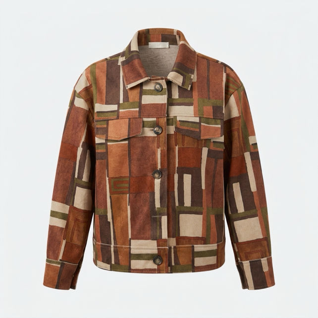 Geometric Shirt Jacket