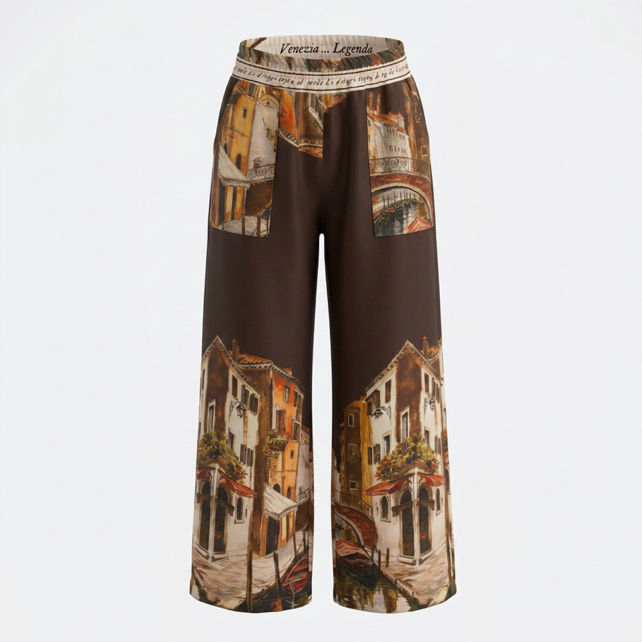 Wide Palazzo Trousers with Print