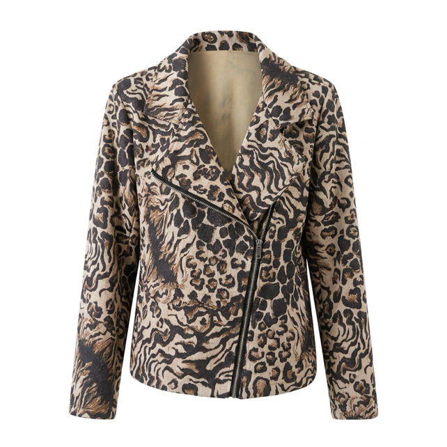 Patterned Biker Jacket