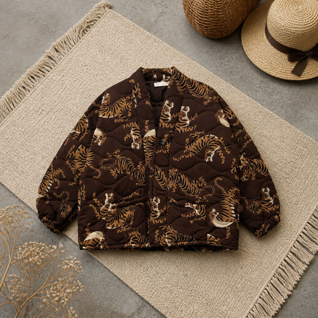Quilted Jacket with All-Over Pattern