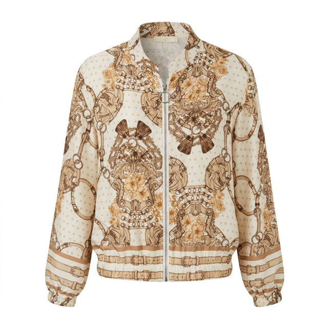 Bomber Jacket with Elastic Waist