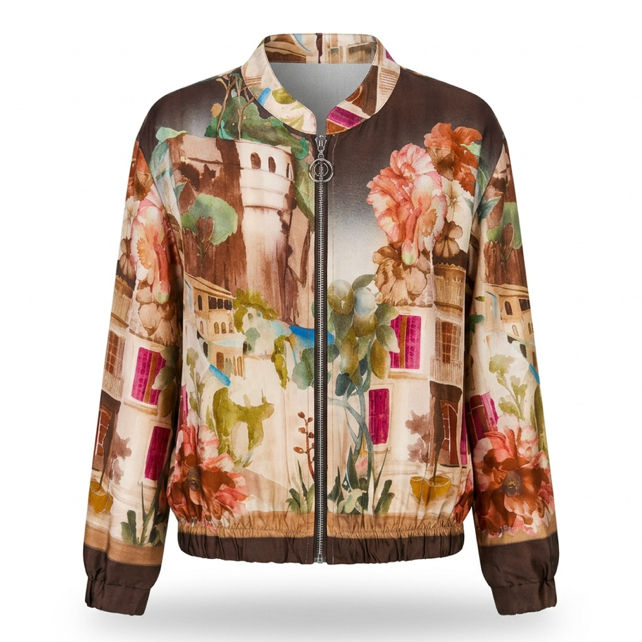 Bomber Jacket with Cinched Waist