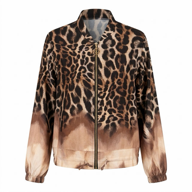Bomber Jacket with Stand Collar and Drawcords