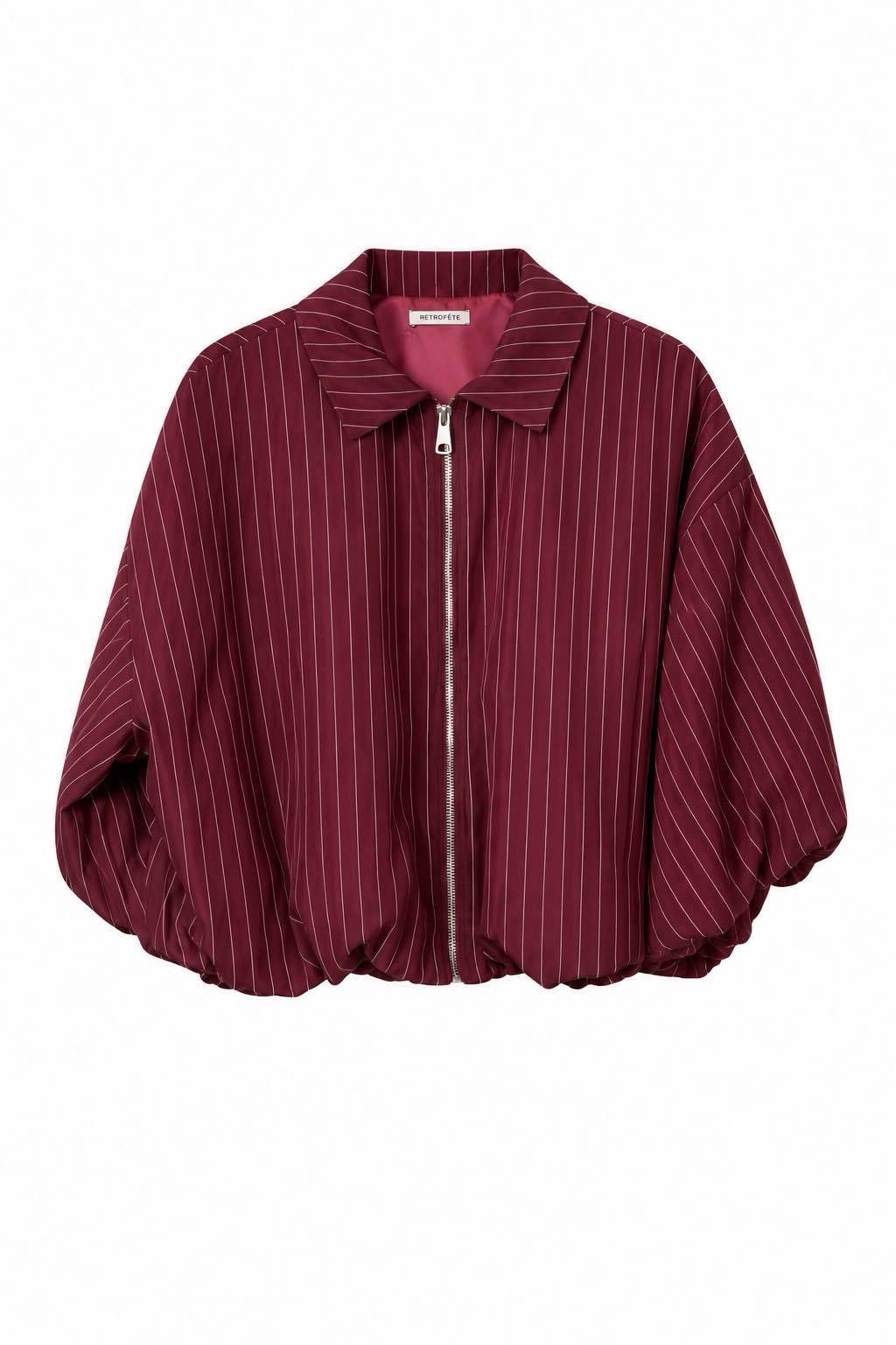 Oversized Striped Bomber Jacket