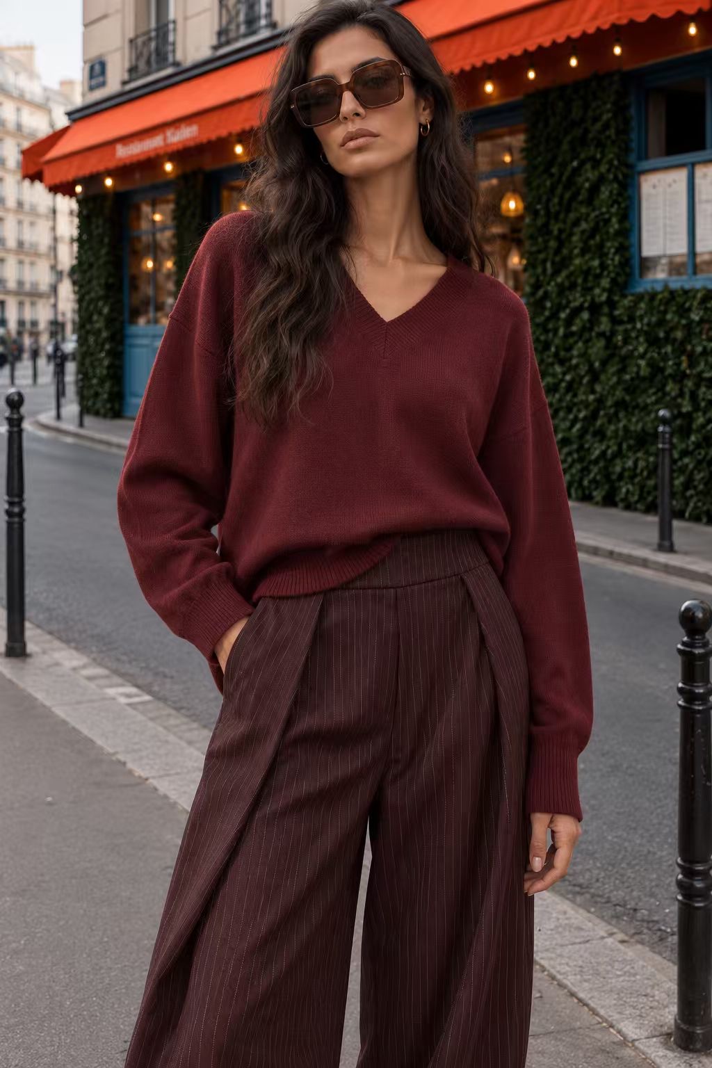 Relaxed V‑Neck Sweater