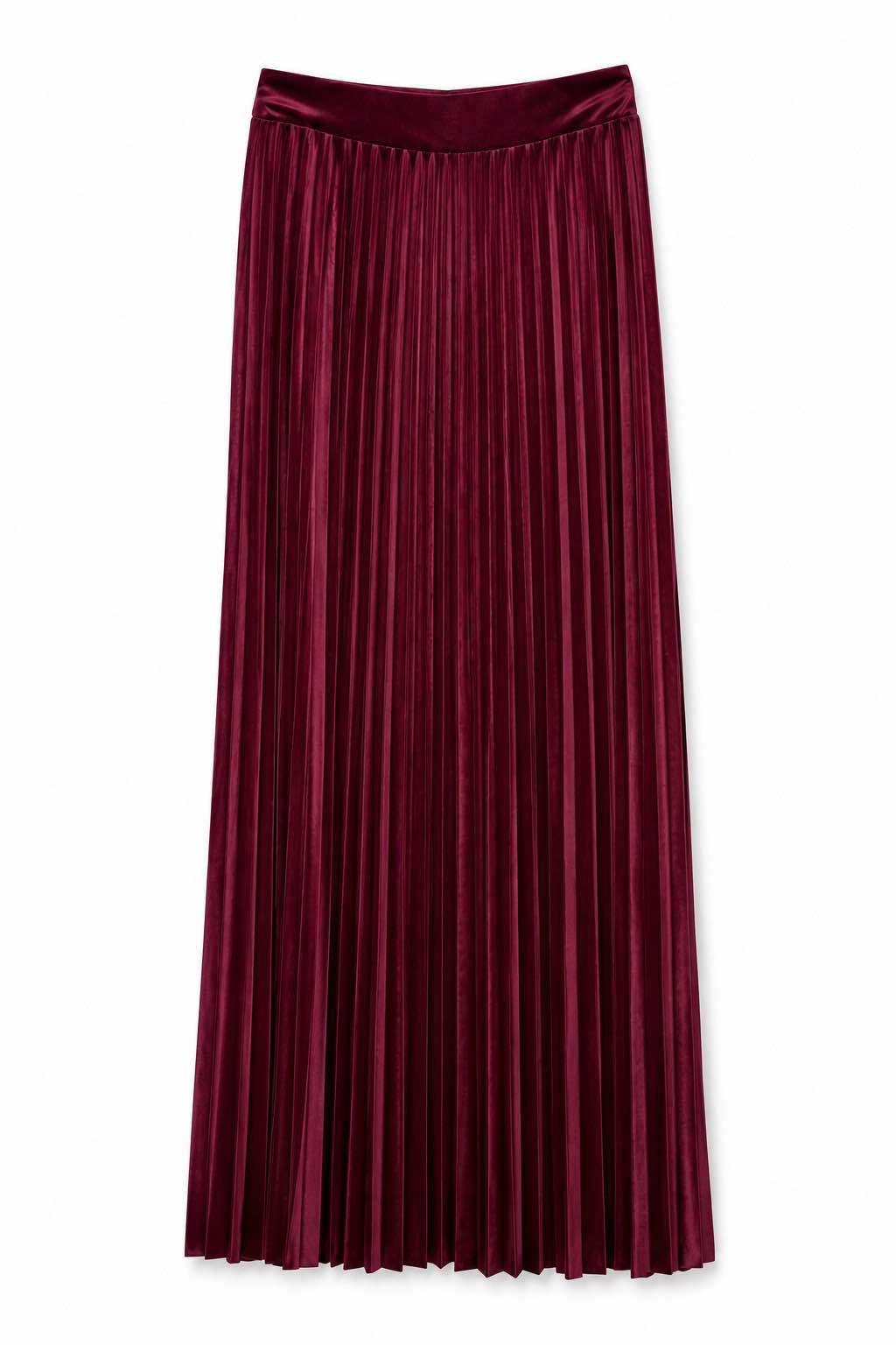 Pleated A‑Line Maxi Skirt