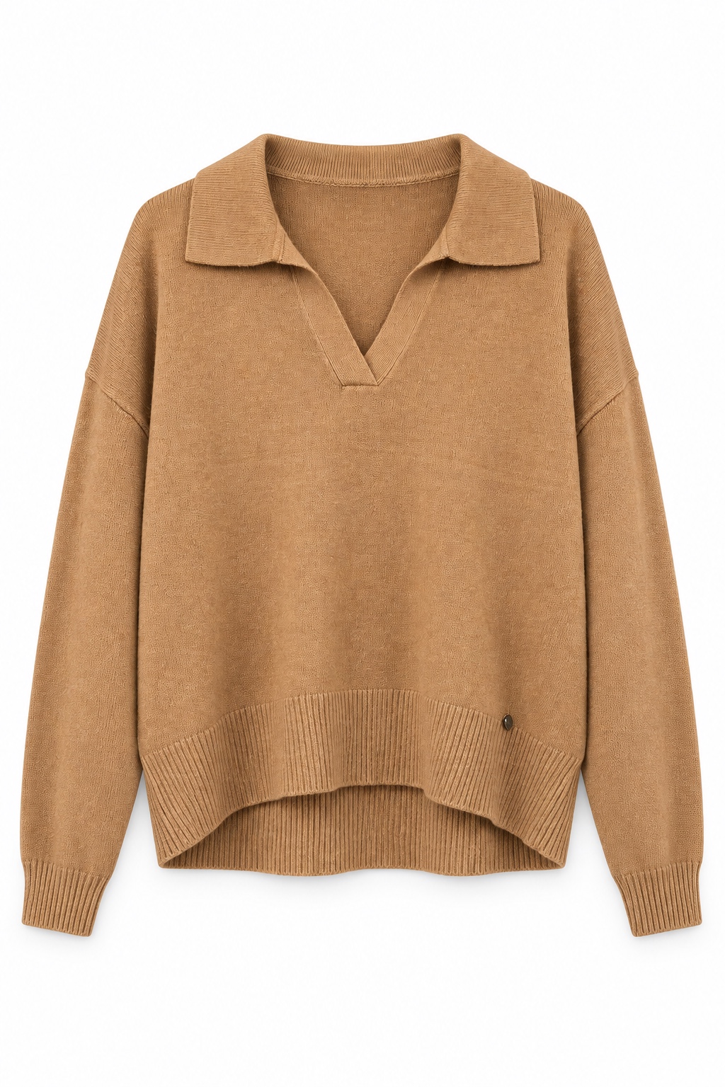 Relaxed Sweater with Shirt Collar
