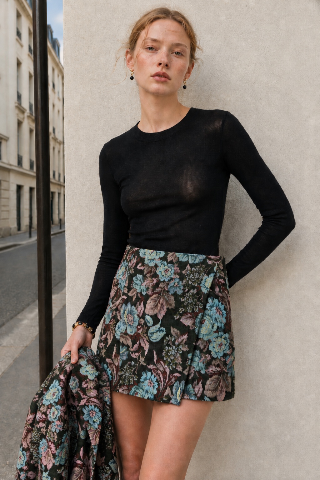 Floral A-line Mini Skirt
