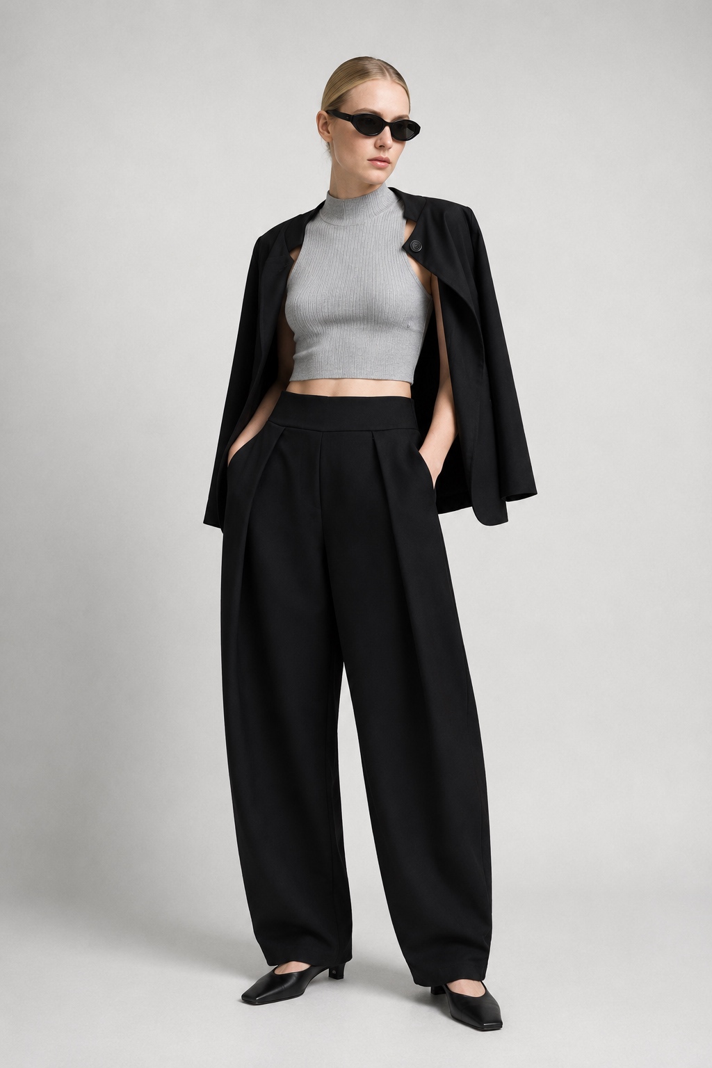Wide Pleated Trousers