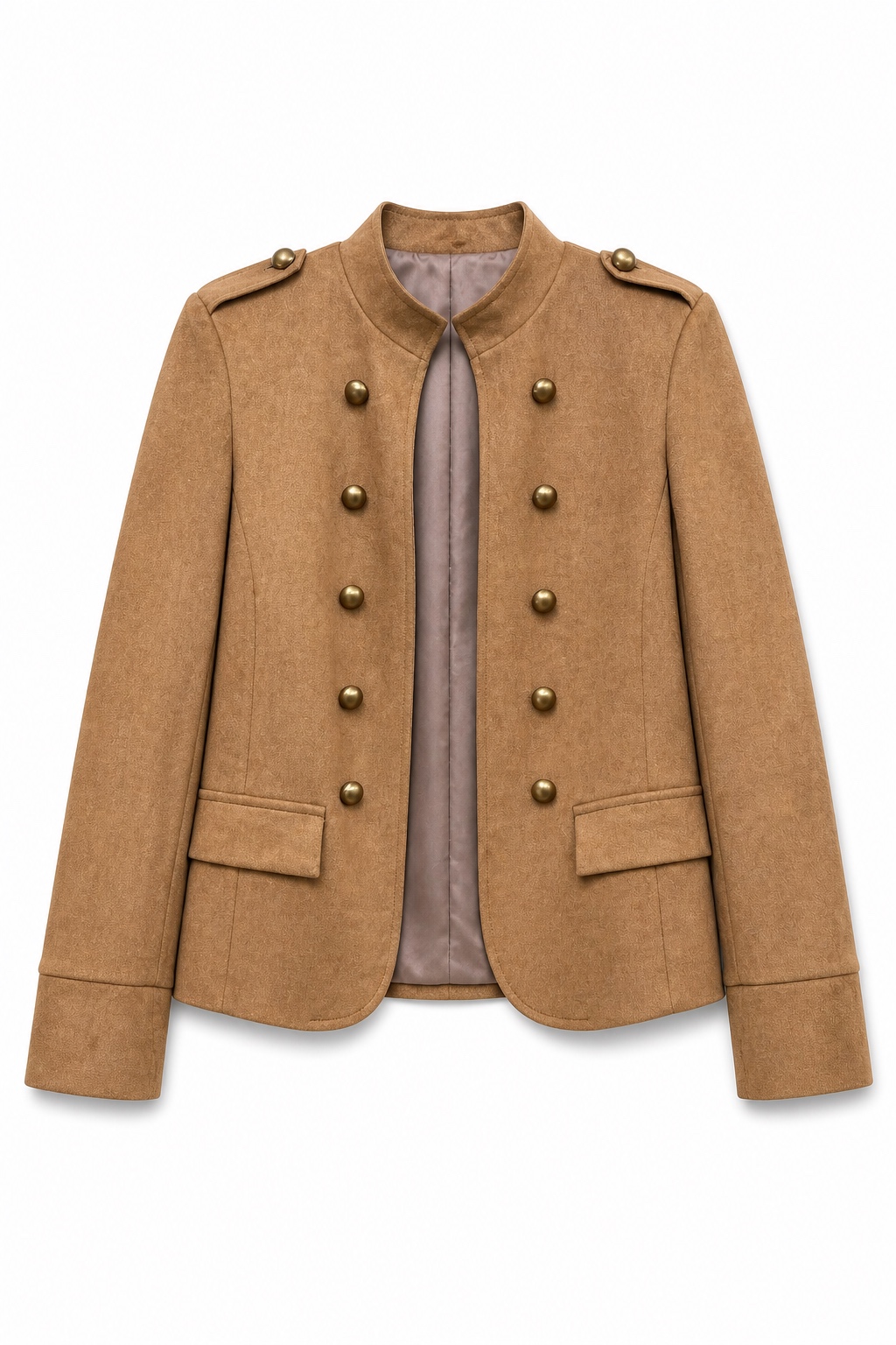 Fitted Jacket with Stand Collar