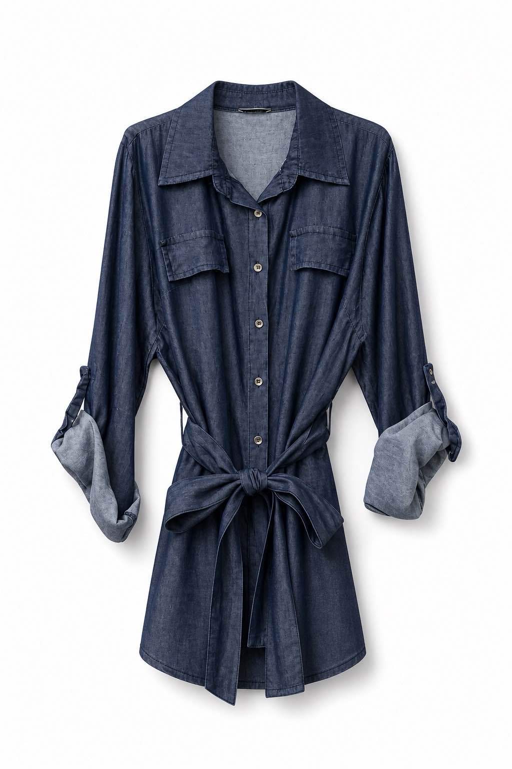 Shirt Mini Dress with Belt