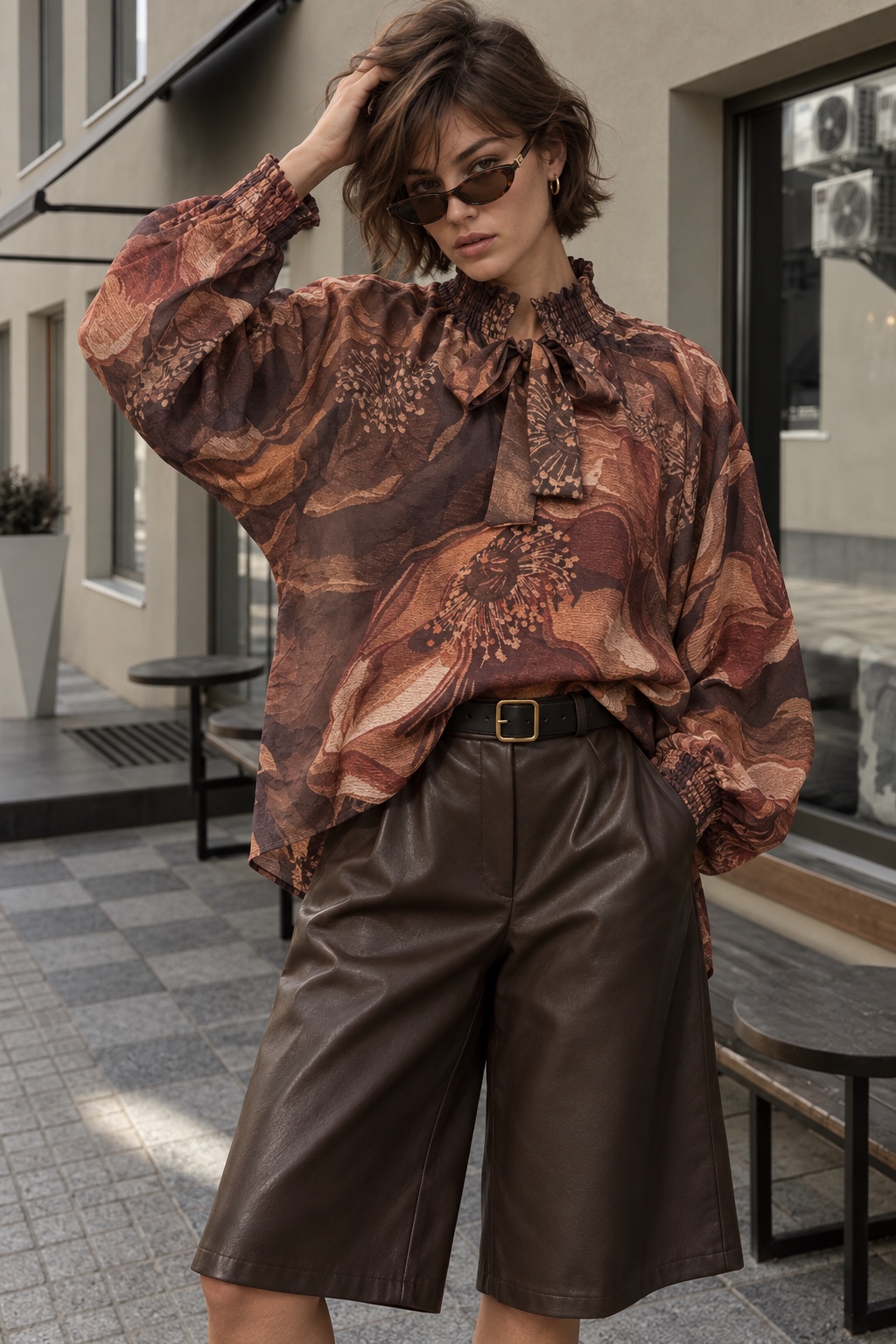 Relaxed Bow-Tie Blouse