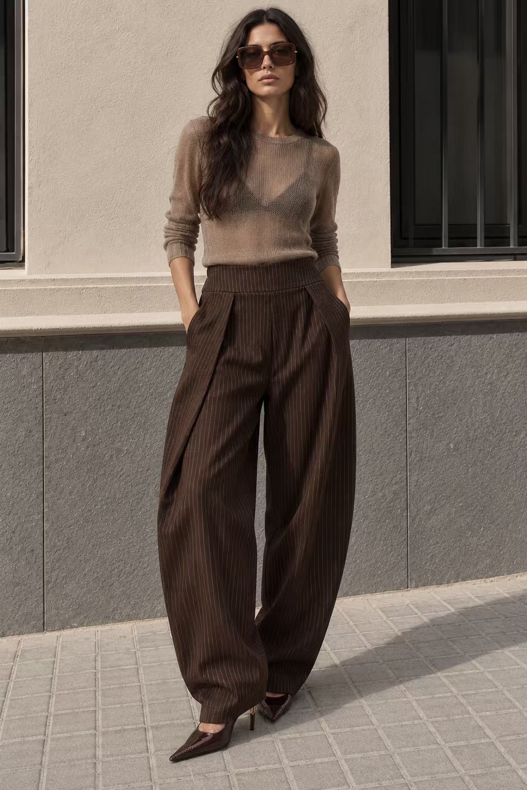 Wide Pleated Trousers