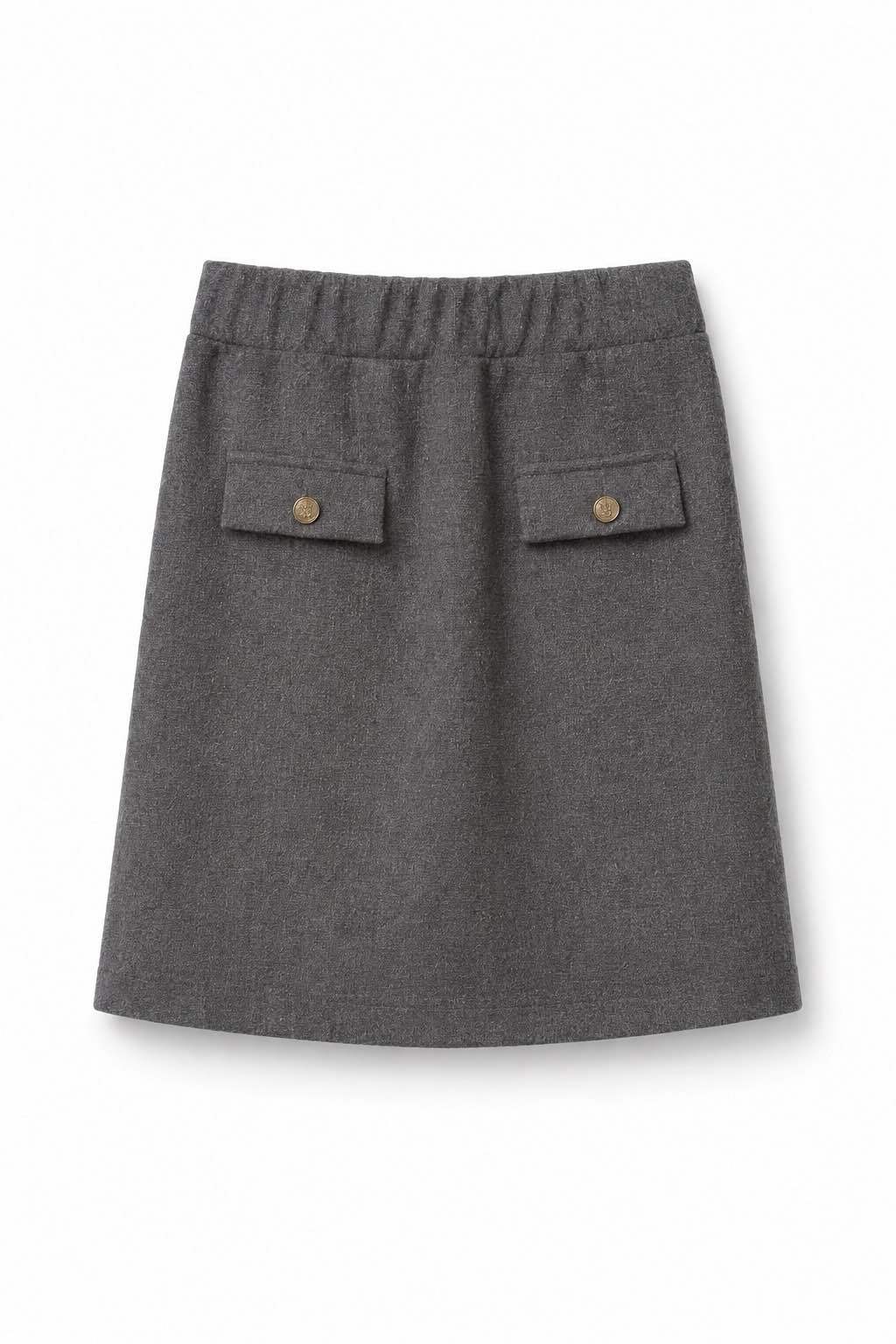 A-line Mini Skirt with Button Tabs
