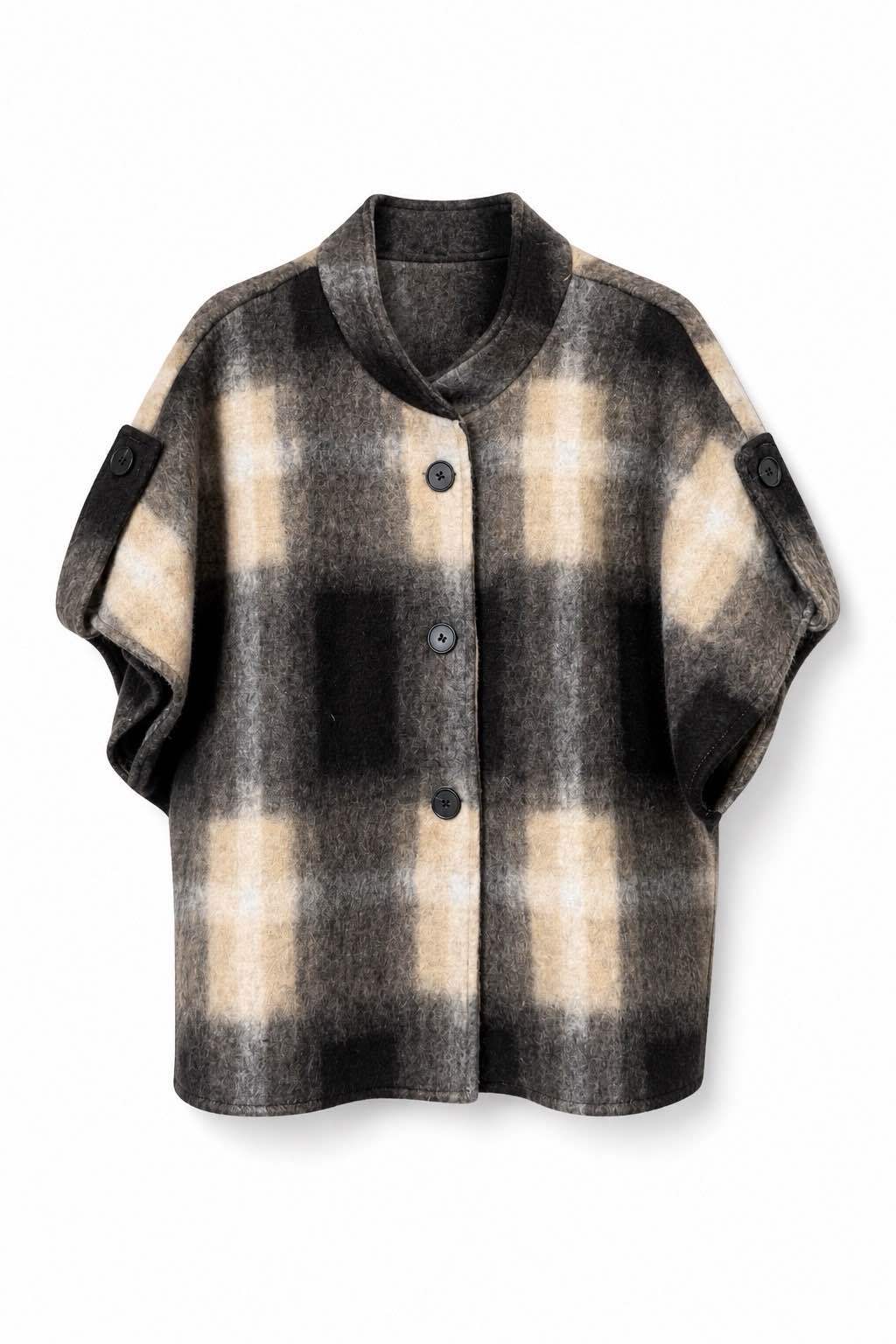 Relaxed Shirt Jacket in Large Check