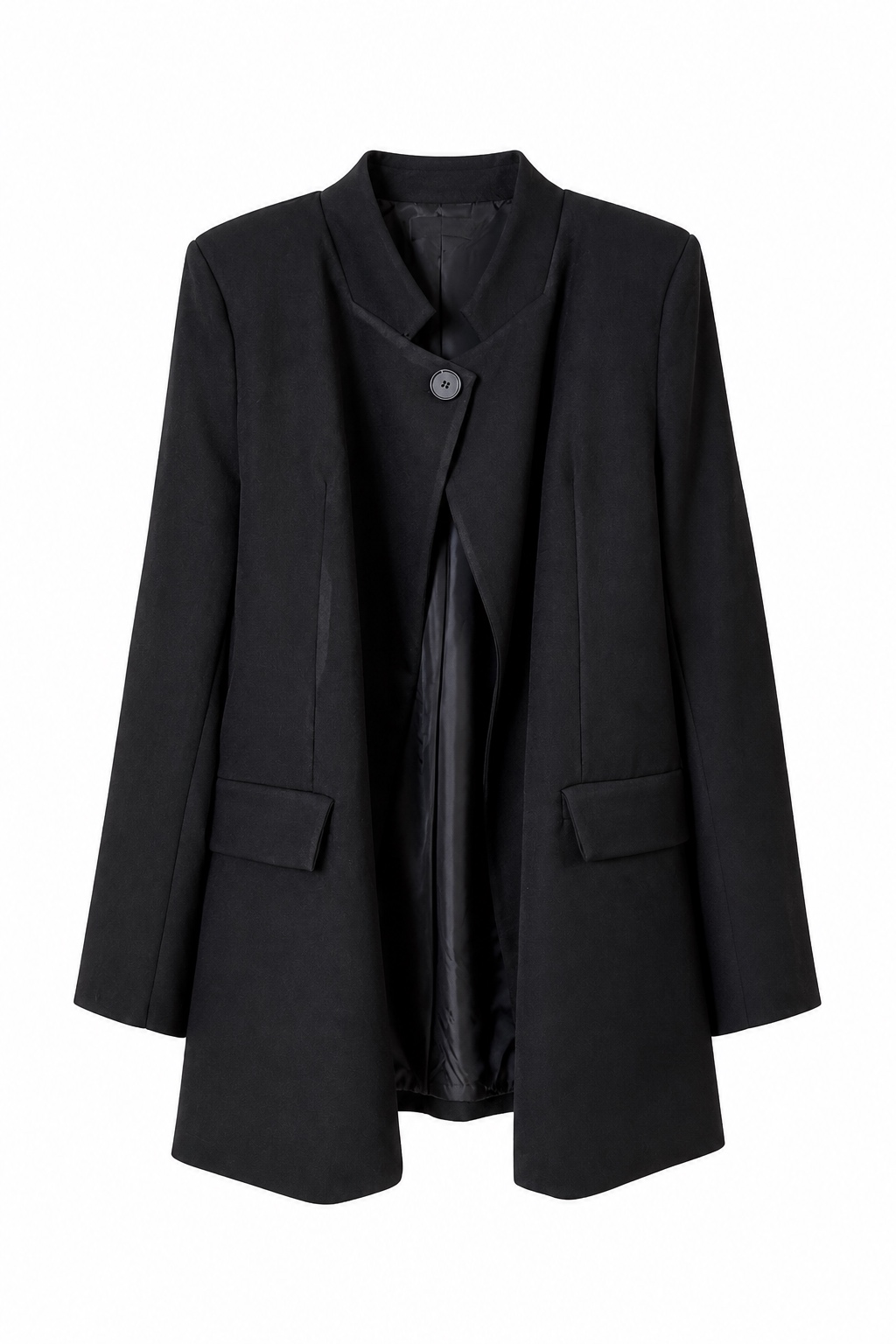Longline Stand-Collar Blazer